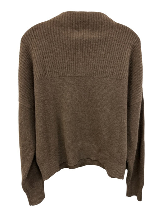 27 Miles Size L Brown Cashmere Ribbed Long Sleeve Sweater Brown / L