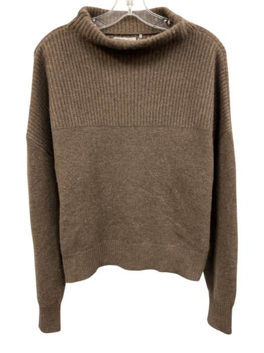 27 Miles Size L Brown Cashmere Ribbed Long Sleeve Sweater Brown / L