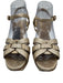 Yves Saint Laurent Shoe Size 38 Gold Leather Metallic Textured Criss Cross Shoes Gold / 38