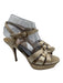 Yves Saint Laurent Shoe Size 38 Gold Leather Metallic Textured Criss Cross Shoes Gold / 38