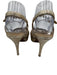 Yves Saint Laurent Shoe Size 38 Gold Leather Metallic Textured Criss Cross Shoes Gold / 38