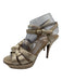 Yves Saint Laurent Shoe Size 38 Gold Leather Metallic Textured Criss Cross Shoes Gold / 38