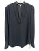 Equipment Femme Size M Black Polyester Blend Pleated Collar Top Black / M
