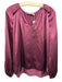 Go > Go Silk Size M Purple Silk Long Sleeve Ruffled sleeve hem Top Purple / M