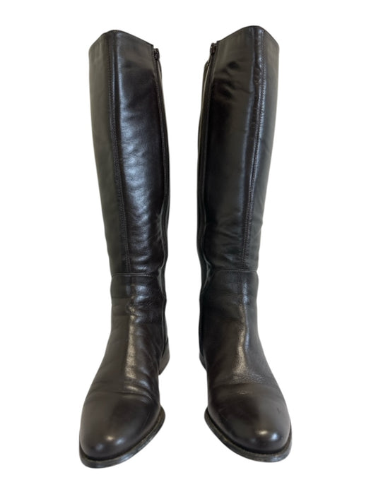 Vero Cuoio Shoe Size 8M Dark Brown Leather Zip Up Below Knee Buckle Detail Shoes Dark Brown / 8M