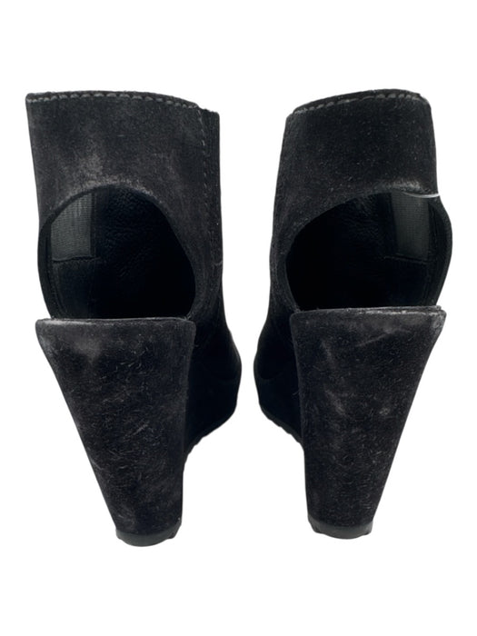 Pedro Garcia Shoe Size 37.5 Black Suede Elastic Side Open Toe Open Back Shoes Black / 37.5