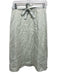 Chanel Size 40 Sage green Linen Back Zip A Line Sash Midi Skirt Sage green / 40