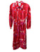 Alden Adair Size S Red, Pink & Multi Polyester Satin Long Sleeve Dress Red, Pink & Multi / S