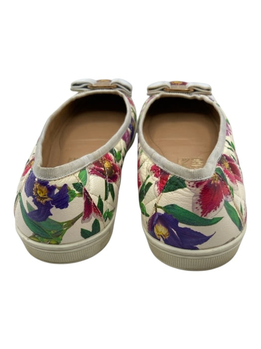 Salvatore Ferragamo Shoe Size 9 C White, Pink & Multi Leather Round Toe Flats White, Pink & Multi / 9 C