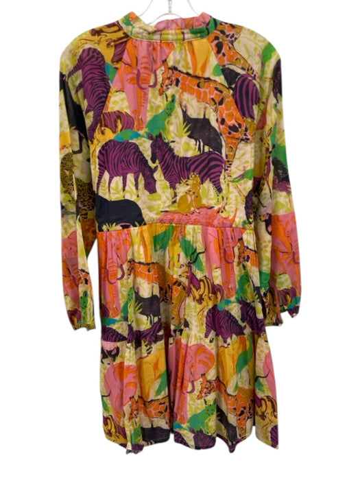 J. Crew Size M White & Multi Cotton Flora & Fauna Safari Animals Print Dress White & Multi / M