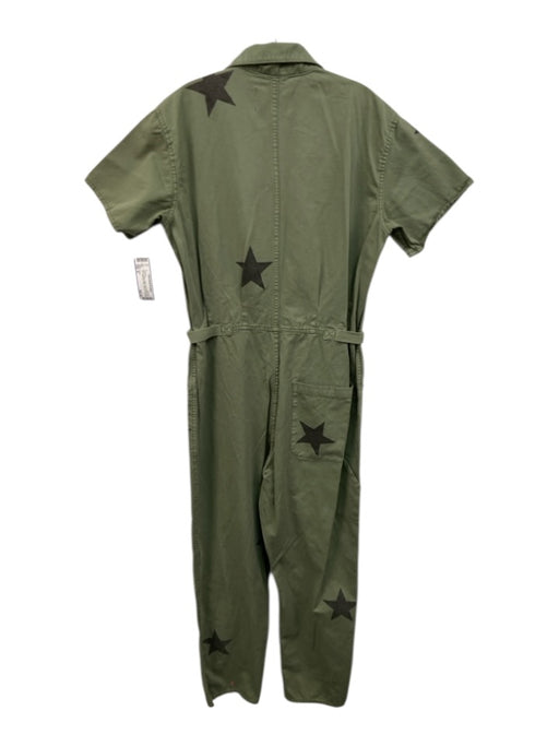 Pistola Size M Green & Black Cotton Short Sleeve Star Print Tapered Jumpsuit Green & Black / M