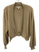 Maeve Size One Size Cream Beige Cotton Blend Knit Ribbed Hem Open Front Cardigan Cream Beige / One Size