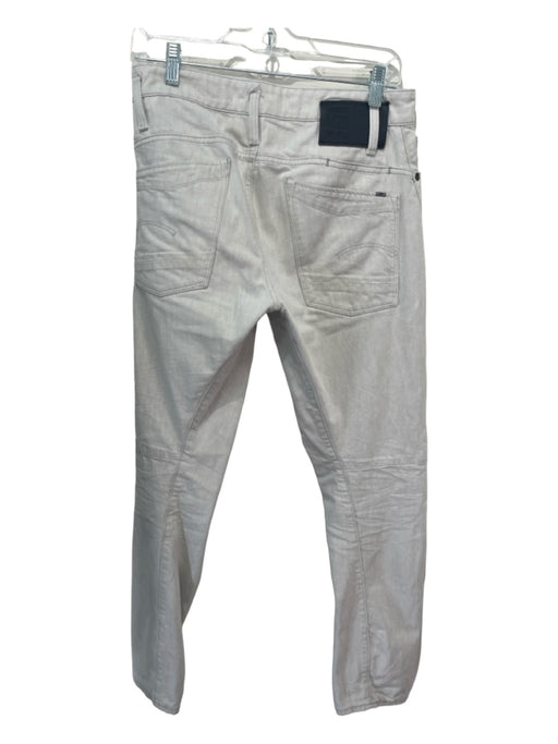 G Star Size 28 White Cotton Blend Solid Jean Men's Pants 28