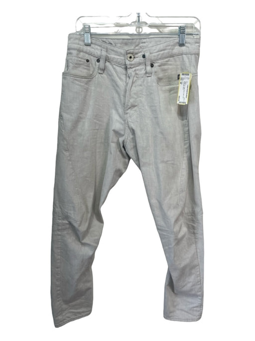 G Star Size 28 White Cotton Blend Solid Jean Men's Pants 28