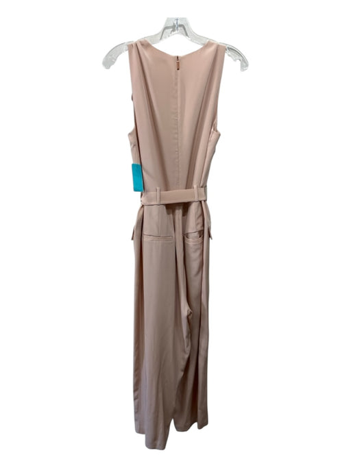 Tibi Size 4 Peach Orange Silk Back Zip Sleeveless Flap Pockets Wide Leg Jumpsuit Peach Orange / 4