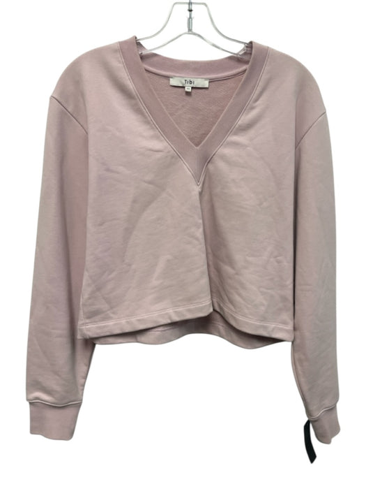 Tibi Size XS Lilac Pink Cotton Blend Long Sleeve V Neck Sweater Lilac Pink / XS