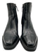 Franco Sarto Shoe Size 7 Black Leather Square Toe Block Heel Booties Black / 7