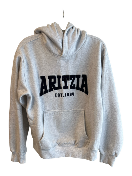 Aritzia Size M Grey Cotton & Polyester Fleece Heathered Logo Spellout Sweater Grey / M