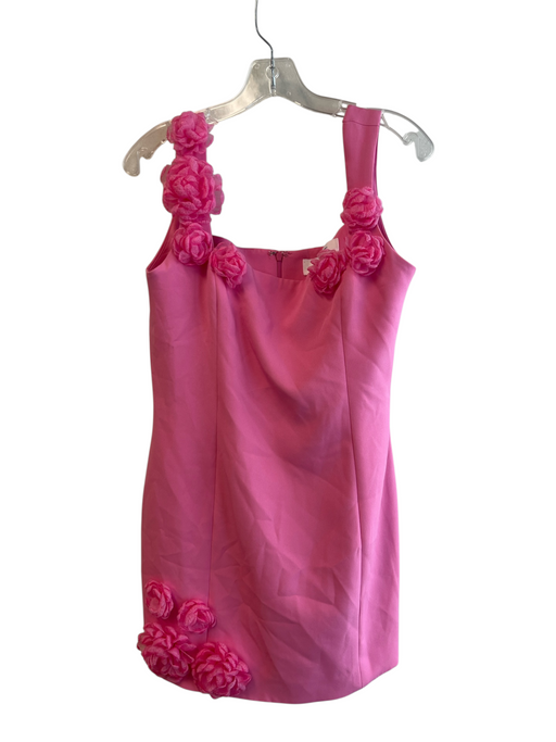 Elliatt Size XL Pink Polyester & Spandex Floral Applique Square Neck Dress Pink / XL