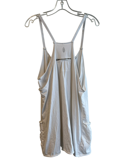 FP Movement Size XL White Cotton & Elastane Solid Spaghetti Strap Layered Dress White / XL