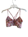 LoveShackFancy x Bandier Size M Pink Polyester & Elastane Floral Cross Back Bra Pink / M