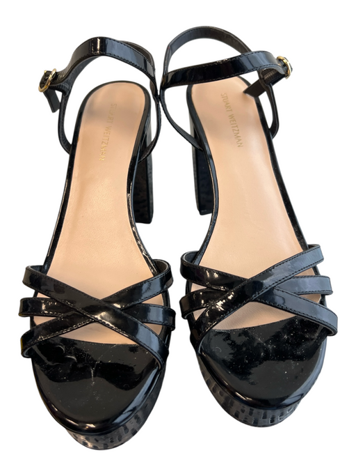 Stuart Weitzman Shoe Size 8 Black Patent Leather Strappy Adjustable Shoes Black / 8