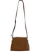 Michael Kors Tan No Fabric Tag Coated Leather Gold Hardware Fold Over Bag Tan