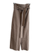 Theory Size 0 Brown Linen Blend Belted High Rise Zip Fly Wide Leg Pants Brown / 0