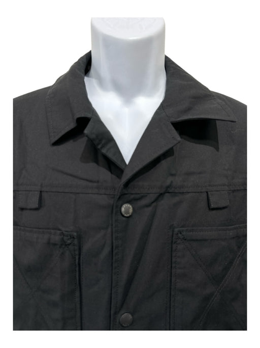 Kenzo Size L Black Cotton Solid Front Pocket Snap button Men's Jacket L
