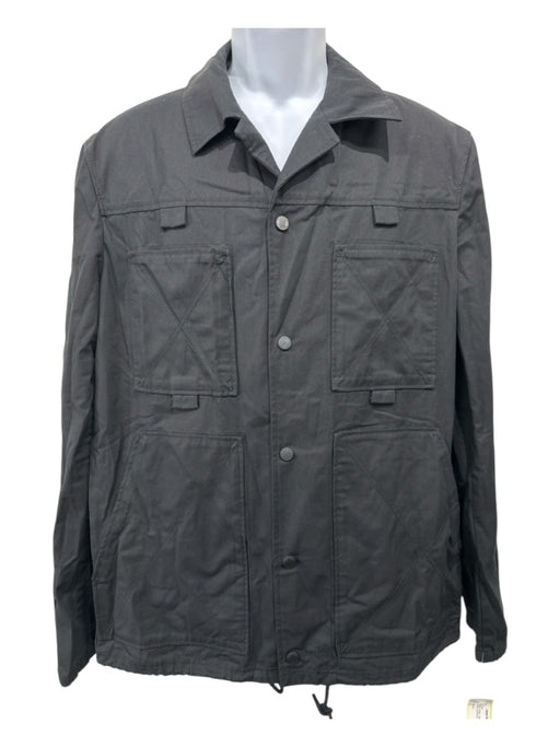 Kenzo Size L Black Cotton Solid Front Pocket Snap button Men's Jacket L