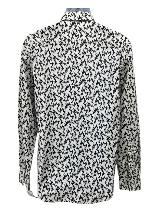 Marni Size 48 White & Black Cotton Abstract Button up Men's Long Sleeve Shirt White & Black / 48