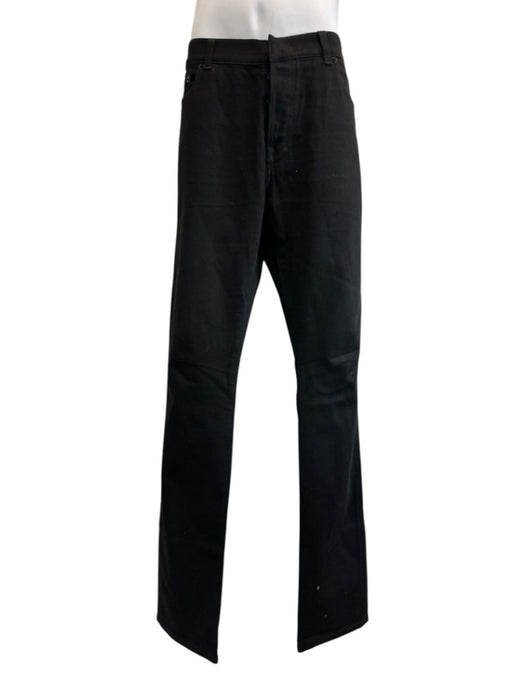 Valentino Size 34 Black Cotton Blend Solid Skinny Studs Men's Pants Black / 34