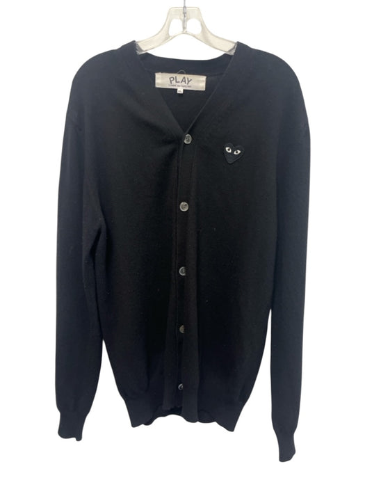 Comme De Garcon Size XL Black Wool Blend Solid Cardigan Men's Sweater Black / XL
