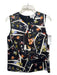 Erdem Size 4 Black & Multi Silk Floral Sleeveless Back button Top Black & Multi / 4