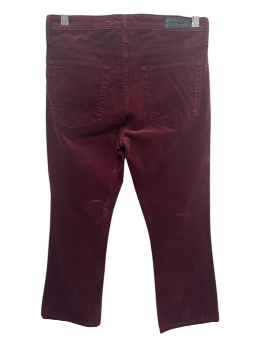 AG Size 26 Burgundy Poly Velvet Bootcut High Rise Pants Burgundy / 26