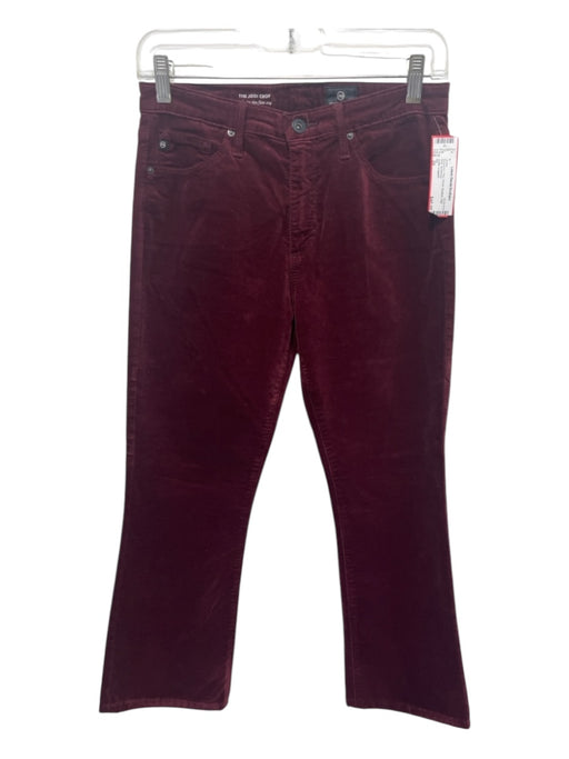 AG Size 26 Burgundy Poly Velvet Bootcut High Rise Pants Burgundy / 26