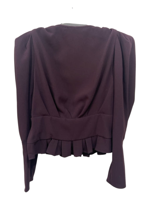 IRO Size 38 Purple Wool  Accordion Pleat Peplum Long Sleeve Top Purple / 38