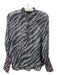 Rag & Bone Size XS Black & White Silk Geometric Sheer Button Top Black & White / XS