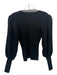 Ronny Kobo Size S Black Missing Fabric Ribbed Deep V Bishop Sleeve Top Black / S