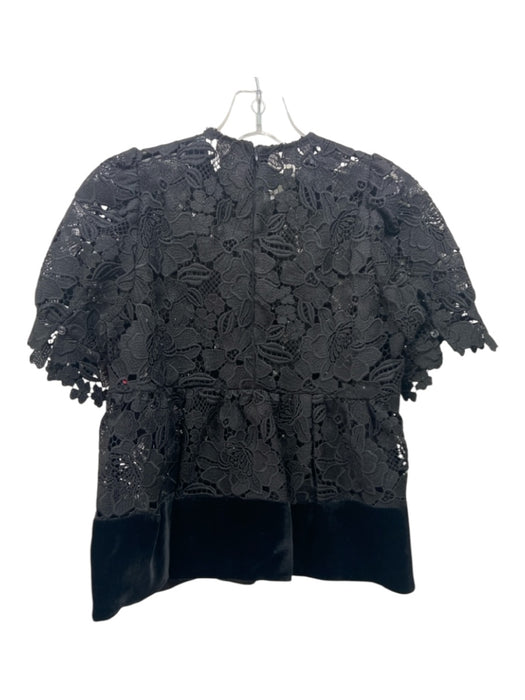 Missing Brand Size Est S Black Missing Fabric Lace Floral Velvet Top Black / Est S