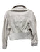 Stella McCartney Size 42 White Faux Leather Perforated Wide Collar Moto Jacket White / 42