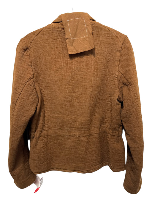 Hannoh Wessel Size 36 Whiskey Brown Cotton Blend Textured Wood Buttons Jacket Whiskey Brown / 36