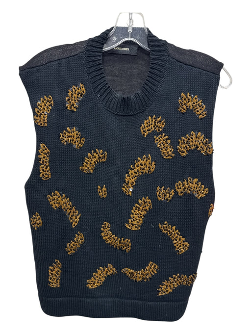 Rachel Comey Size XS Black & Gold Cotton Blend Knit Sleeveless Sweater Black & Gold / XS