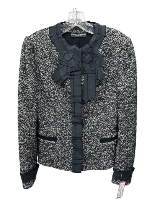 Dolce & Gabbana Size 42 Black, White & Gray Cotton Blend Boucle Jacket Black, White & Gray / 42