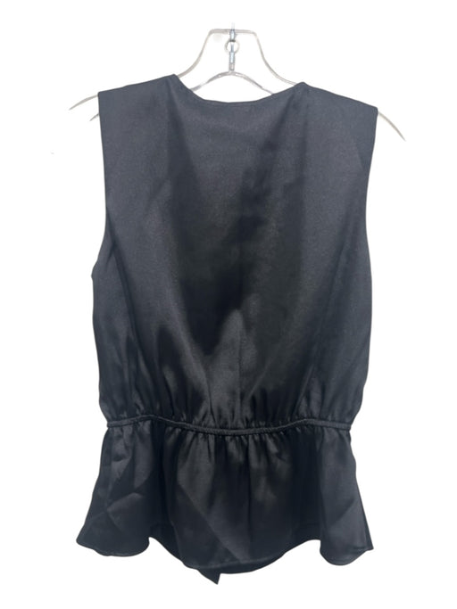 Elie Tahari Size S Black Polyester Sleeveless covered buttons Elastic Waist Top Black / S