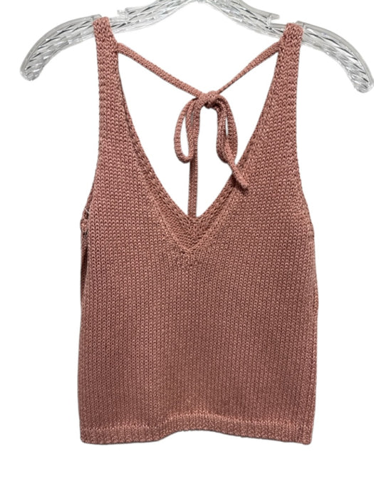 Intermix Size P Pink & Gold Cotton Blend Tie Back Knit Sleeveless Top Pink & Gold / P