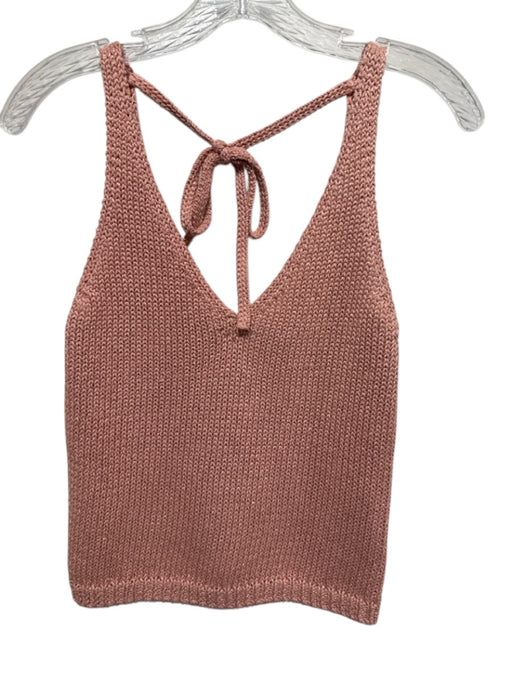 Intermix Size P Pink & Gold Cotton Blend Tie Back Knit Sleeveless Top Pink & Gold / P