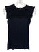 Akris Punto Size 4 Black Modal Blend Ruffle Cap Sleeve Gathered Fabric Block Top Black / 4