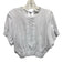 Monica Nera Size Small White Cotton Blend Short Sleeve Pintuck Elastic Waist Top White / Small