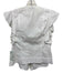 Ganni Size 40 White Cotton Ruffle Cap Sleeve Wrap Top White / 40